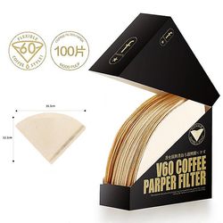 Yunshu V60 Papir kaffefiltre Størrelse 02 Naturlige ubleget 100 stk