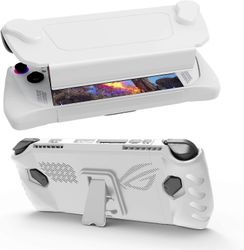 Jalustakotelo Asus Rog Ally -konsolille, kestävä täysi suojakotelo irrotettavalla etukuorella Rog Ally -käsikonsolille Valkoinen