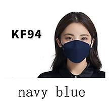 Lauwodun Pileformet Kf95 Voksen ansigtsmaske Voksen Fisk-formet Åndbar Kn94 Tre-dimensionelle Mask-100pcs marineblå