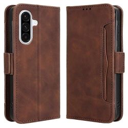 Samsung Galaxy A36 5G nahkakotelo puhelimen lompakon kansi, jossa on useita korttipaikkoja - ruskea Monivärinen Brown