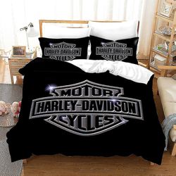 HD-6 3D Printet Harley Davidson Motorcykler 2/3stk sengetøj sæt Dynebetræk Dynebetræk Pudebetræk Pyl US TWIN 173x218cm