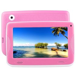 JVY Astar Kids Education Tablet, 7,0", 512MB+4GB, Android 4.4 Allwinner A33 Quad Core, med silikoneetui (pink)