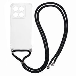 Xiaomi 14T Pro -kotelolle Vahvistettu Kulma TPU Kirkas Puhelimen Suojakansi Nauhalla