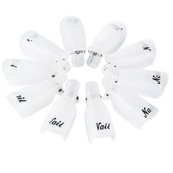 10pcs Nail Art Soak Off Cap Clip Uv Gel Polsk Remover Wrap Tool Fingers Fluid til fjernelse af lak manicure værktøjer Hvid