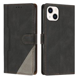 Foxdock Kompatibel med Iphone 14 Plus Wallet Case Pu läderkortfodral med praktisk stativfunktion Svart