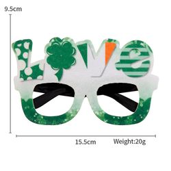 Clloio Halloween jul St. Patrick's Day briller foto rekvisitter dekoration Irish Day kostume tilbehør Party forsyninger favoriserer grøn H 1Pc