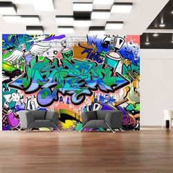 Artgeist Carta da parati graffiti street art - Graffiti: motivo blu 400x280