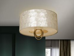 Schuller Lighting Schuller EdÃ©n - Semi Flush Loft Light Cylindrical, Guld, Black Leaf, Perlemor, 3x E27