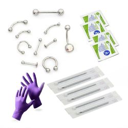 BodyJewelryOnine Piercing kit 21 stykker for professionelt resultat internt gevind smykker