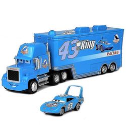 Autot 2/3 Elokuva Mcqueen King Chick Hicks Mack Truck Uncle Sports Toys Set Lasten syntymäpäivälahjat Kuningas-setä