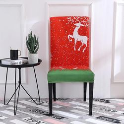 Liltop Xmas Slip Dining Chair Seat Cover Jule banket fest indretning Julealve 1 PC