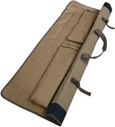 Boeyaa Udendørs fiskegrejstaske Fiskegrejs rulletaske 600d Oxford Cloth Fiskestangspose Brown