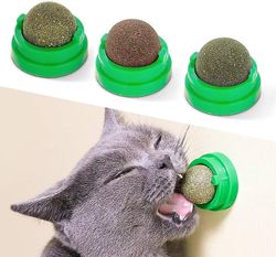 3 Silvervine Catnip -palloa, syötävät kitty-lelut kissoille nuolla, turvalliset terveet kissanpennun pureskelulelut, hampaiden puhdistus hammaskiss...