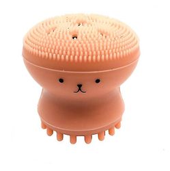 Coosilo Octopus Shape Silikone Ansigtsrensningsbørste - Ansigtsvask skrubbe, hudpleje, rensende instrumentbørste orange
