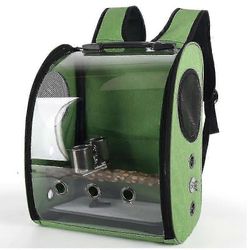 Papukaija reppu kantolaukut laukku Lemmikkilintu Kupla Reppu Läpinäkyvä Matkahäkki Jalusta Ahven kuppi matka vaellusta varten Vihreä