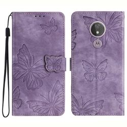Motorola Moto G7 Power Skin-touch PU nahkakotelo perhonen painettu jalusta lompakon puhelimen kansi Monivärinen Style D