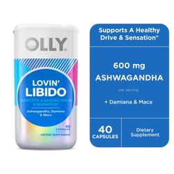 Olly Lovin' Libido -lisäravinne, Ashwagandha, Damiana, Maca, kapselit, 40 ea
