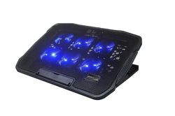 God kvalitet Seks fans Gaming Notebook Kjøligere Svart Laptop Cooling Pad
