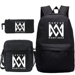 Oem 3 stk / sett Marcus &martinus satchel anime trykt skoleveske ryggsekk med blyant bag messenger bag