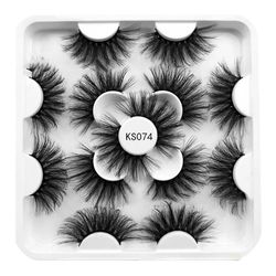 Liltop 7 par lange tætte wispy fluffy øjenvipper 3d Mink falsk vippe udvidelse 74 7Pairs