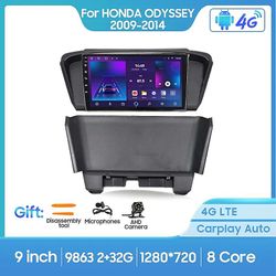 Bicaco För Honda Odyssey Lhd 2009-2014 2 Din Android 12.0 Bilradio Multimedia Videospelare Gps Navigering 4g Carplay Huvudenhet 9863 2 32G B