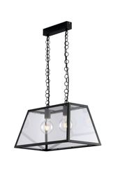 Fan Europe Lighting Lexington Bar Lantern Loft Vedhæng, Sort, Transparent, E27