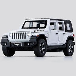 1:32 Jeeps Wrangler Rubicon Alloy -automalli Painevaletaan metalliset maastoajoneuvot Automallin simulointi Ääni ja valo Lasten lelut Lahja Valkoinen