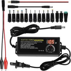 Virtalähde, säädettävä AC/DC-sovittimen laturikytkin, sopii DC 3V-24V LED Lig Kuten