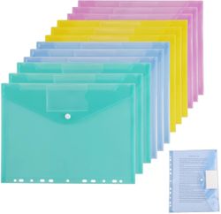 Linkrunning 12 A4 plastlomme, A4 gennemsigtige perforerede poser