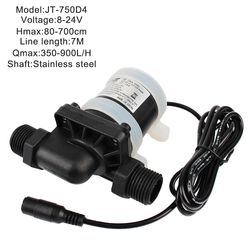 DC 12v 24v borstlös solmotor vattenpump varmvattenberedare dusch golvvärme boosterpump mikro dränkbar vattenpump 24V 7m