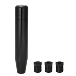 Musta 18cm pituus Universaali alumiininen autoauto Kilpa-auto vaihde vaihde nuppi keppi 3-sovittimella