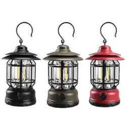 Ammattimaiset retkeilyvalot ulkona - kannettavat retrotelttavalot Armeijan vihreä battery