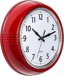 Retro seinäkello 10 tuuman punainen keittiö 50 tuuman vintage design pyöreä hiljainen ei-tikittävä paristokäyttöinen laatu kvartsikello