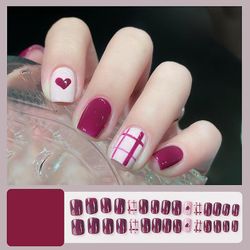 Bærbar negle patch aftagelig blød negle patch gelé lim færdig søm patch wearable nail patch Brombær brombær