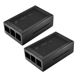 2x Raspberry Pi 3 Model B + Case Aluminium Case Kompatibel med Raspberry Pi 3 Model B Også (blac