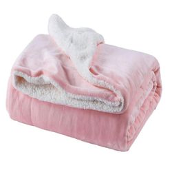 Gemdeck Lamm ull filt dubbelsidig sammet sängfilt Microfiber Fluffy Filt för säng eller soffa rosa 150*200cm