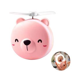 Makeup Mirror tegneserie pink piggy med lampe genopladelig Led Mini Fyld Lys Spejl Fan