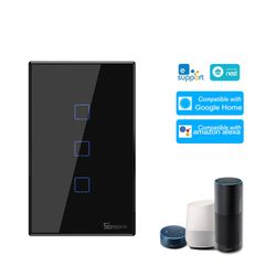 SONOFF T3US3C-TX 3 Gang Smart WiFi seinävalokytkin 433MHz RF-kaukosäädin APP / kosketusohjausaika