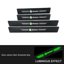 Auto Door Sill Protector Anti-scratch Door Sill Protector For Automotive Tool Tilbehør SKODA 4pcs