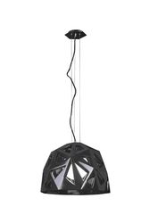 Inspired Lighting Facette Dome Loft Vedhæng E27, Blank Sort, Poleret Krom