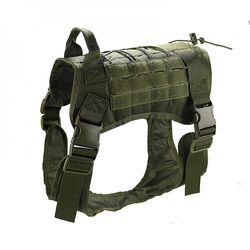 Mikasa Taktisk Hund Strap Nylon Håndtag Ikke spænding justerbar Uddannelse Strap Pet Arbejde Vest Grøn L