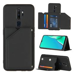 Gangxun Case For Oppo A9/a5 2020 Vintage Cuir Cover Læderetui Kofanger - Noir