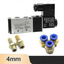 Pneumaattinen magneettiventtiili 4V210-08 5/2-tie ilmakaasun ohjaus 220V 12V 24V 4-12mm liittimet PC 4mm liittimet DC24