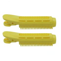 2pcs Hair Curler Clips Klemmer Rødder Perm Stænger Styling Rollers Fluffy Diy Hair Tools Hair Root Volume Clip Hår klip til kvinder Gul