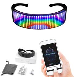 Mukautettavat Led Bluetooth -lasit aikuisten vilkkuvalle näytölle Diy-tekstianimaatio Musta 1 Pcs