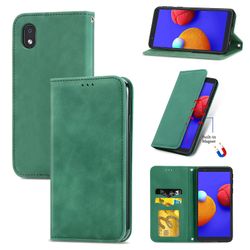 Gangxun Sag Til Samsung Galaxy A01 Core Magnetisk Lukning Læder Tegnebog Cover Housse Etui Shockproof - Grøn