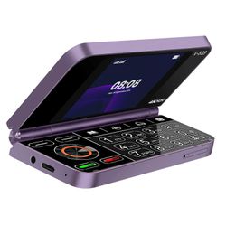 Avizar 2G Dual Screen Dual SIM taitettava matkapuhelin 1350mAh akku, tumma violetti Tumma lila