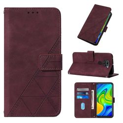 Gangxun Kompatibel med Xiaomi Redmi Note 9 Case Læder Folio Cover Wallet Magnetic Premium Etui Coque rød