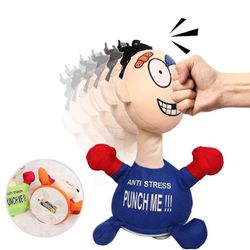 Sjov Punch Me Skrigende Dukke, Interaktivt legetøj med Lyd Desktop Punching Bag Stress Relief Gaver