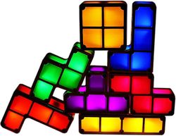 Tetris pinottava yövalo, 7 kpl DIY Led 7 väriä 3D-palapelit induktio lukittuva pöytävalaisin valaistus DIY Magic Blocks Kirkas valo yhteensopiva no...